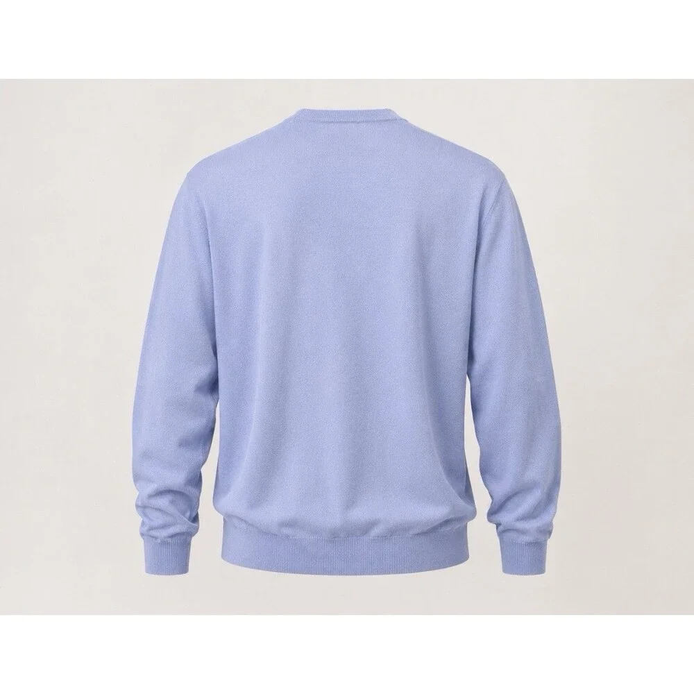 Polo Ralph Lauren XL Periwinkle Blue V-Neck Sweater Pima Cotton Pony Relaxed Fit